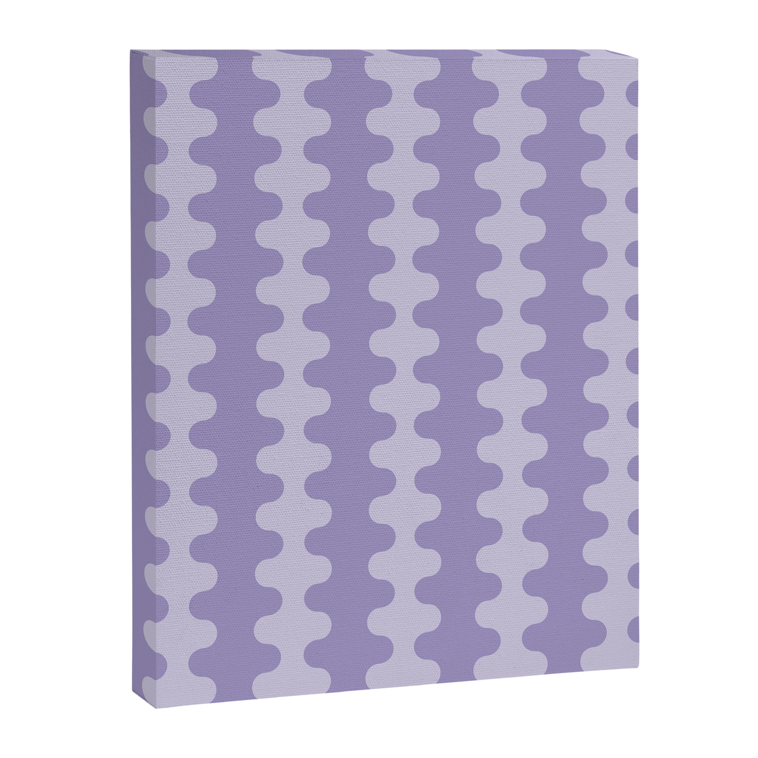 Purple Ogee A-Go-Go Vertical Stripes Pop Pattern in Lavender Monochrome Canvas Print Gallery Image 8