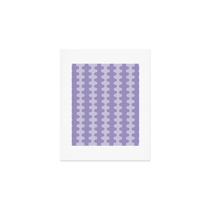 Purple Ogee A-Go-Go Vertical Stripes Pop Pattern in Lavender Monochrome Art Print Gallery Image 1