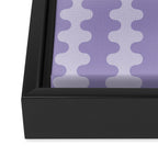 Purple Ogee A-Go-Go Vertical Stripes Pop Pattern in Lavender Monochrome Framed Canvas Print Gallery Image 3