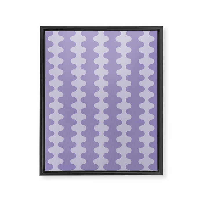 Purple Ogee A-Go-Go Vertical Stripes Pop Pattern in Lavender Monochrome Framed Canvas Print Gallery Image 1