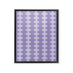 Purple Ogee A-Go-Go Vertical Stripes Pop Pattern in Lavender Monochrome Framed Canvas Print Gallery Image 8