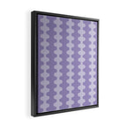 Purple Ogee A-Go-Go Vertical Stripes Pop Pattern in Lavender Monochrome Framed Canvas Print Gallery Image 2