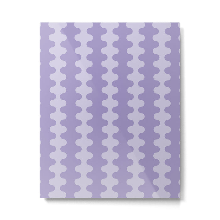 Purple Ogee A-Go-Go Vertical Stripes Pop Pattern in Lavender Monochrome Metal Print Gallery Image 1