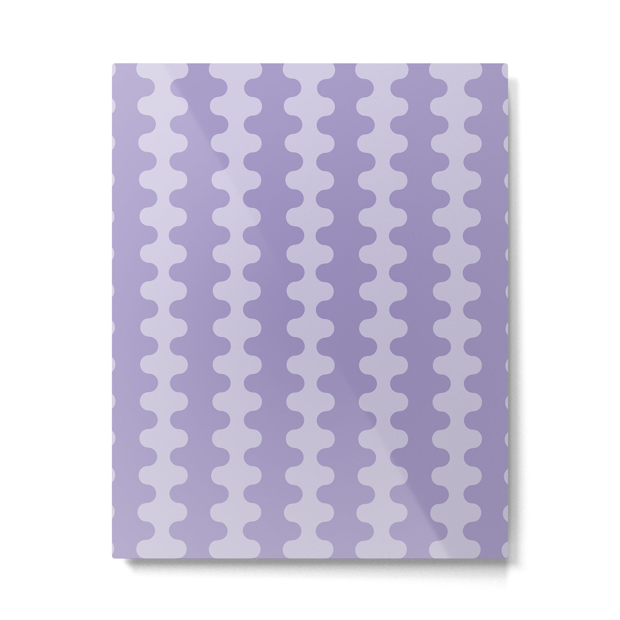 Purple Ogee A-Go-Go Vertical Stripes Pop Pattern in Lavender Monochrome Metal Print Gallery Image 6