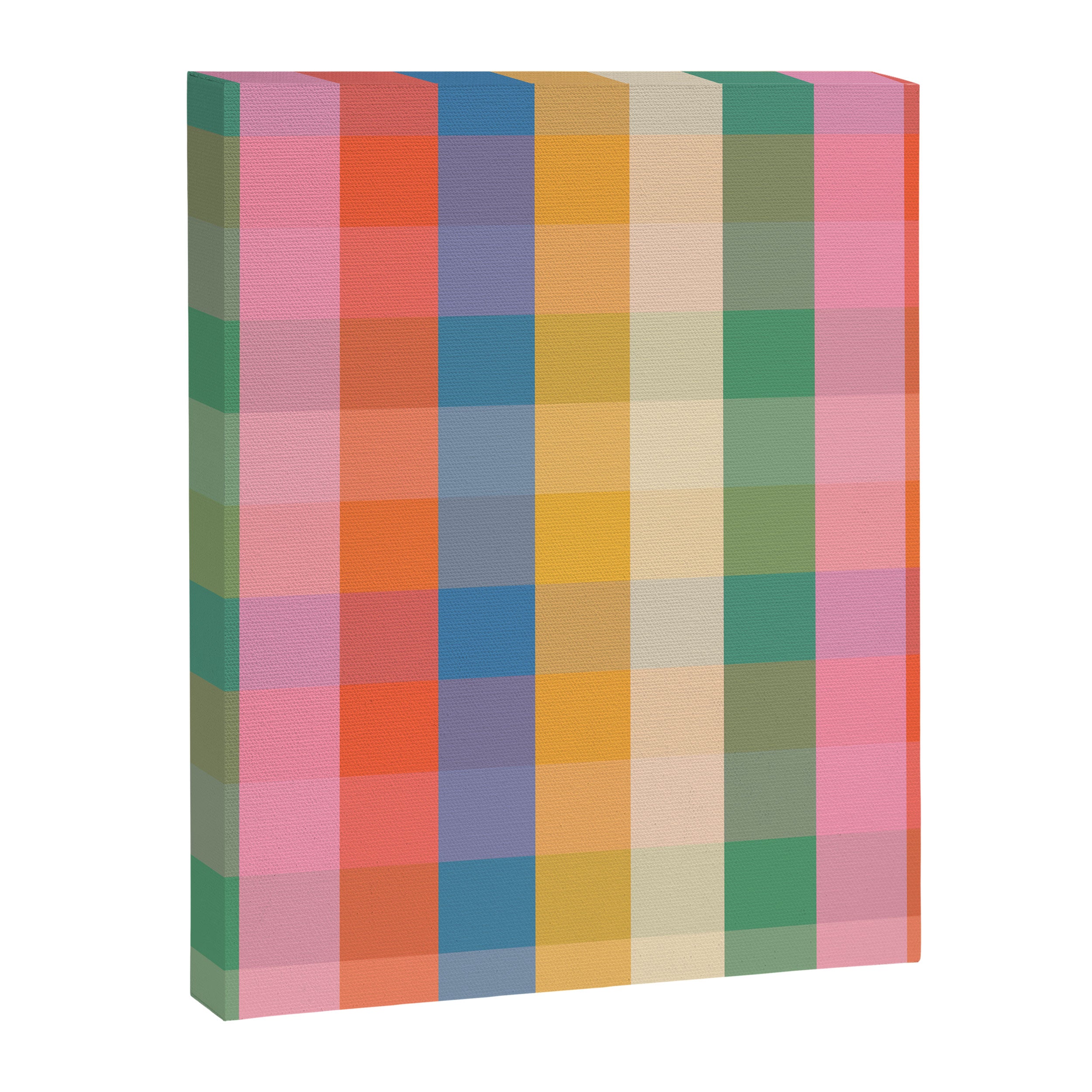 Rainbow Plaid Colorful Check Pattern Canvas Print Gallery Image 8