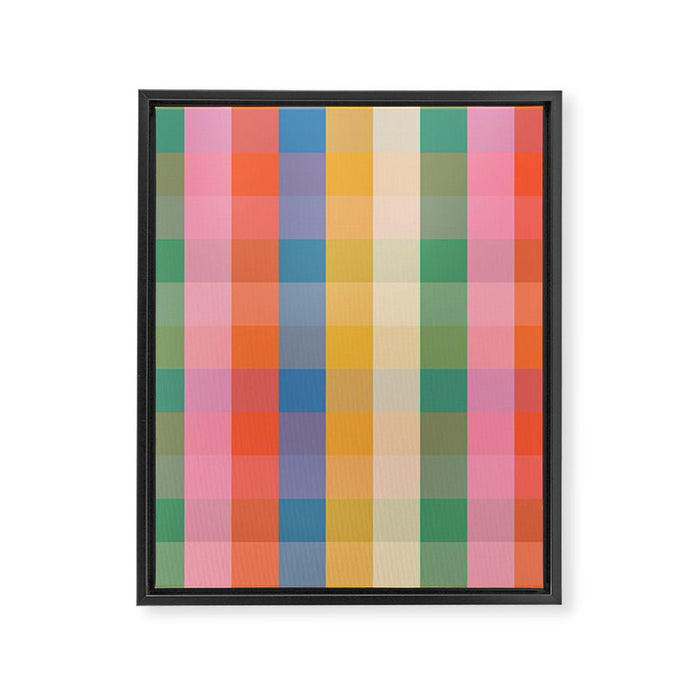 Rainbow Plaid Colorful Check Pattern Framed Canvas Print Gallery Image 1