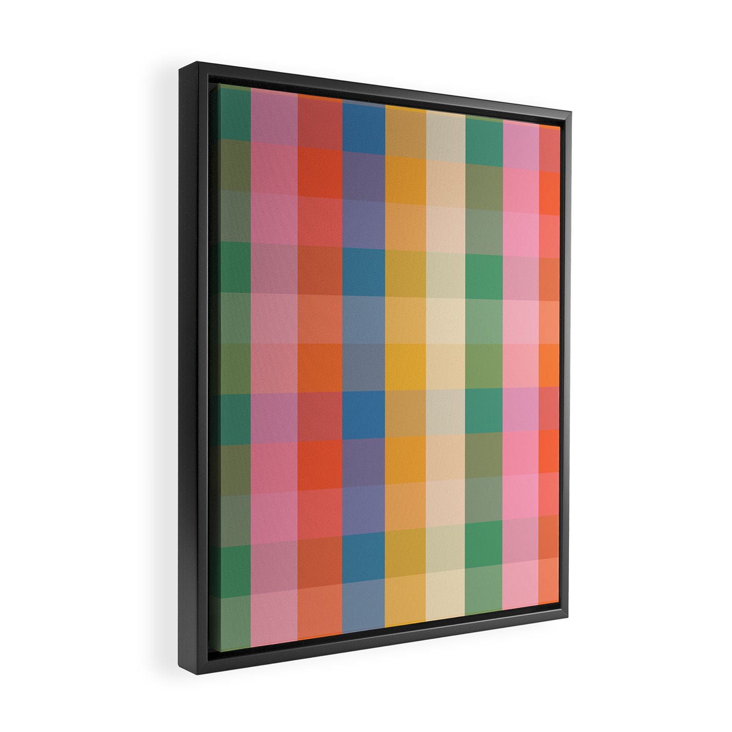 Rainbow Plaid Colorful Check Pattern Framed Canvas Print Gallery Image 2