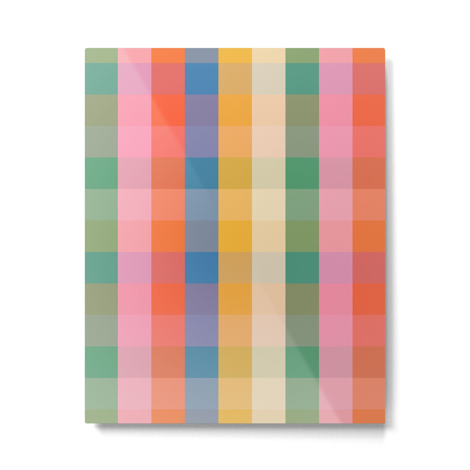 Rainbow Plaid Colorful Check Pattern Metal Print Gallery Image 6