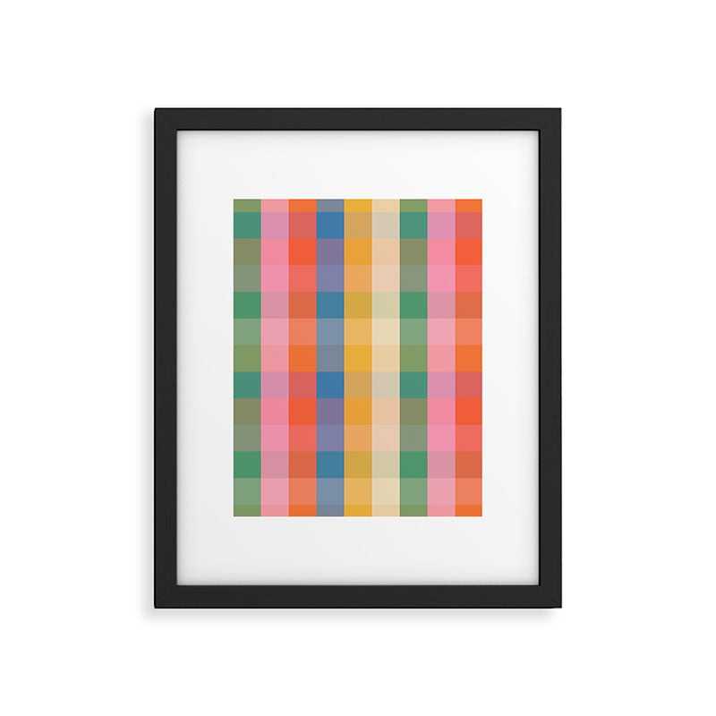 Rainbow Plaid Colorful Check Pattern Framed Art Print Gallery Image 6