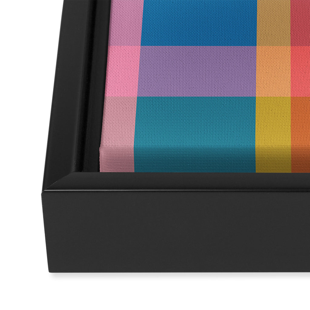 Rainbow Pop Colorful Checked Plaid Pattern Framed Canvas Print Gallery Image 3