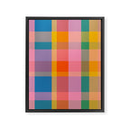 Rainbow Pop Colorful Checked Plaid Pattern Framed Canvas Print Gallery Image 8