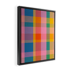 Rainbow Pop Colorful Checked Plaid Pattern Framed Canvas Print Gallery Image 2