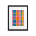 Rainbow Pop Colorful Checked Plaid Pattern Framed Art Print Gallery Image 6