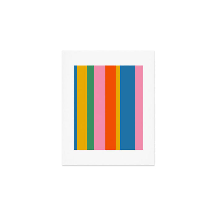 Rainbow Pop Colourful Vertical Stripe Pattern Art Print Gallery Image 1