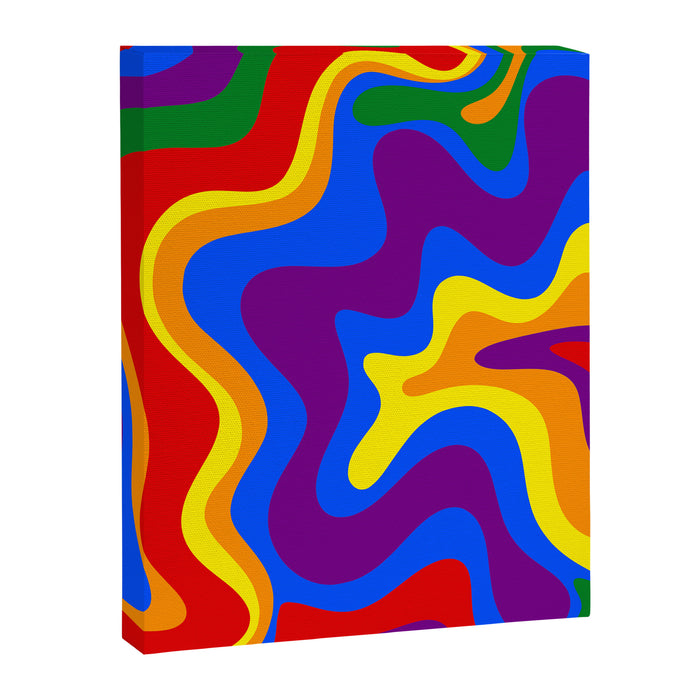 Rainbow Pride Colorful Retro Liquid Swirl Abstract Pattern Canvas Print Gallery Image 1