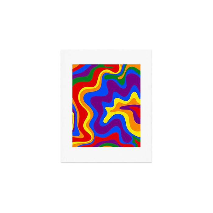 Rainbow Pride Colorful Retro Liquid Swirl Abstract Pattern Art Print Gallery Image 1