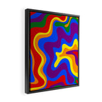 Rainbow Pride Colorful Retro Liquid Swirl Abstract Pattern Framed Canvas Print Gallery Image 2