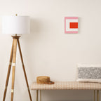 Regressing Colour Block - Minimalist Geometric Pattern in Red, White, and Pink Canvas Print Gallery Image 2