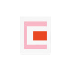 Regressing Colour Block - Minimalist Geometric Pattern in Red, White, and Pink Art Print Gallery Image 1