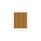 Retro 50s 60s 70s Stripes Narrow Vertical Brown Orange Avocado Green Pattern Art Print Gallery Image 1