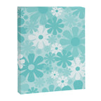Retro 60s 70s Aesthetic Floral Pattern in Light Turquoise Aqua Blue Canvas Print Gallery Image 8