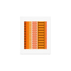 Retro 70s Brown and Orange Color Block Vertical Stripes Geometric Pattern Art Print Gallery Image 1