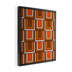 Retro 70s Brown and Orange Geometric Portes Pattern II Framed Canvas Print Gallery Image 2