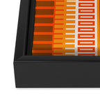 Retro 70s Brown and Orange Mid Century Color Block Vertical Stripes Geometric Pattern  Framed Canvas Print Gallery Image 3