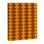 Retro 70s Mid Century Ogee A-Go-Go Wobbly Vertical Stripes Brown and Orange Canvas Print Gallery Image 8