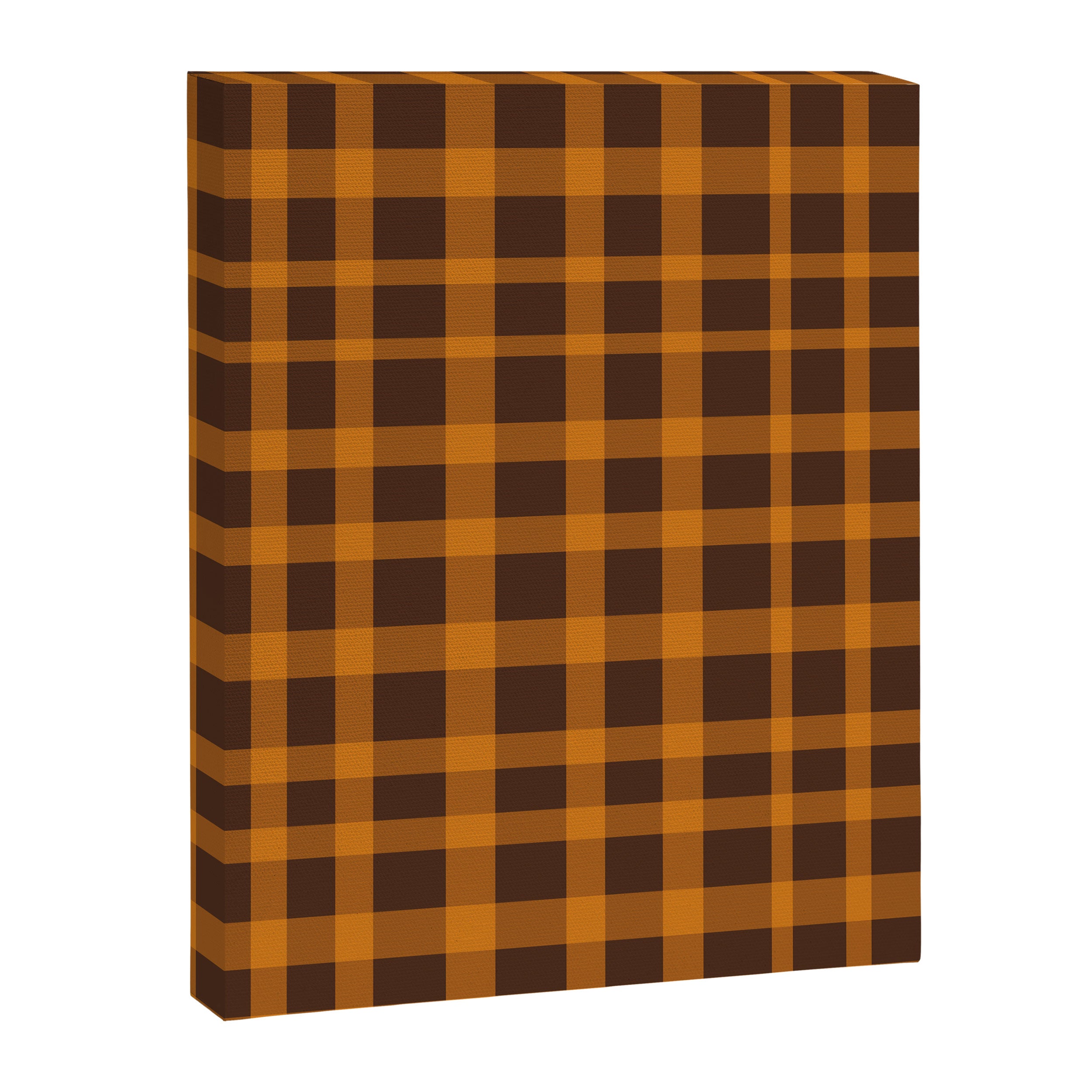 Retro 70s Plaid Pattern in Orange and Dark Brown Canvas Print Gallery Image 8