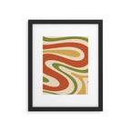 Retro 70s Swirls Abstract Pattern Burnt Orange Olive Mustard Beige Framed Art Print Gallery Image 6
