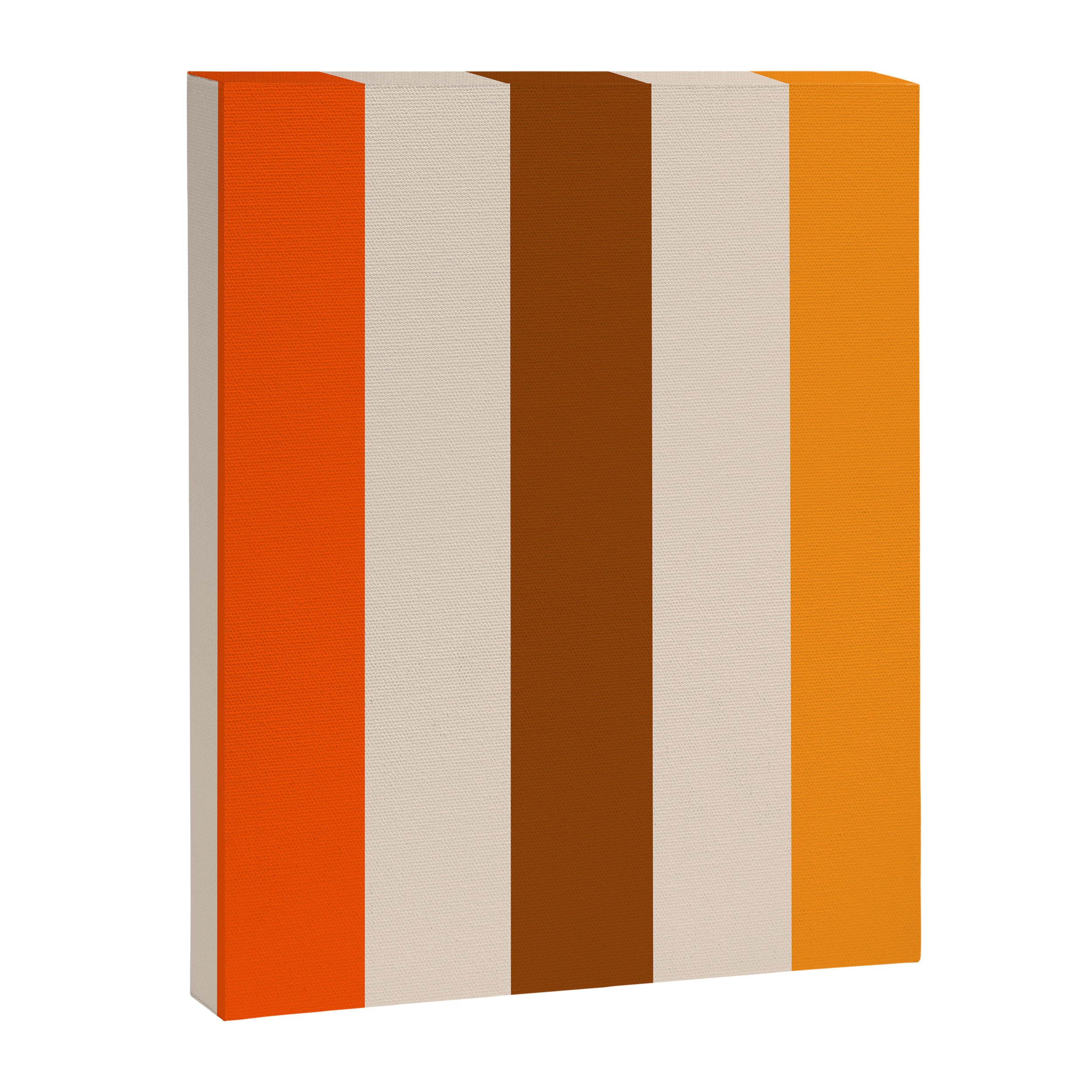 Retro 70s Vertical Stripes Brown Orange Beige Canvas Print Gallery Image 8