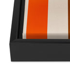Retro 70s Vertical Stripes Brown Orange Beige Framed Canvas Print Gallery Image 3
