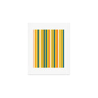 Retro 70s Vertical Stripes Orange Blue Yellow Pattern Art Print Gallery Image 1