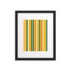 Retro 70s Vertical Stripes Orange Blue Yellow Pattern Framed Art Print Gallery Image 5