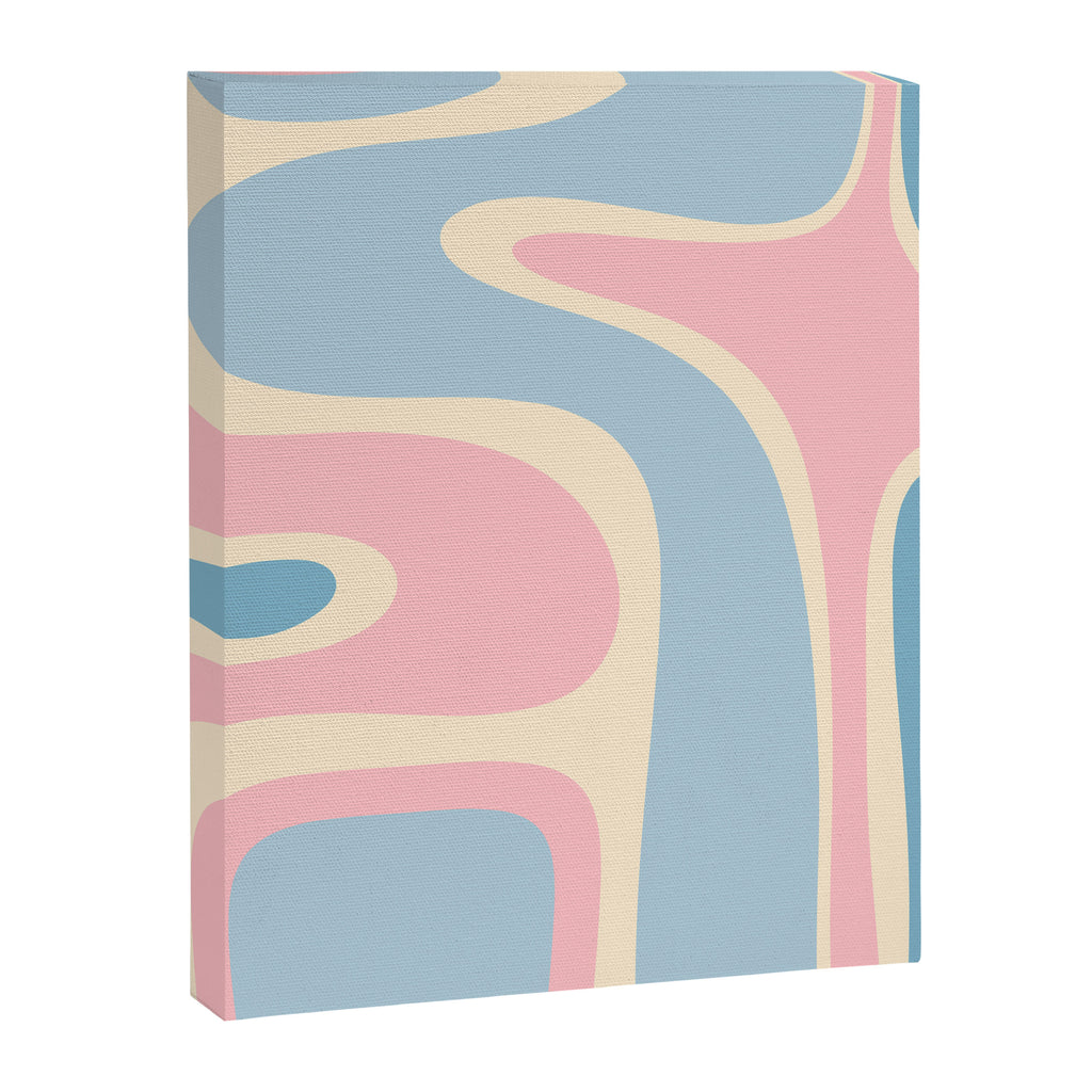 Retro Abstract Copacetic Pattern Pastel Pink and Blue Canvas Print Gallery Image 8