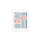 Retro Abstract Copacetic Pattern Pastel Pink and Blue Art Print Gallery Image 1