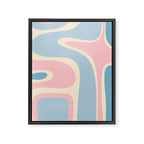 Retro Abstract Copacetic Pattern Pastel Pink and Blue Framed Canvas Print Gallery Image 8
