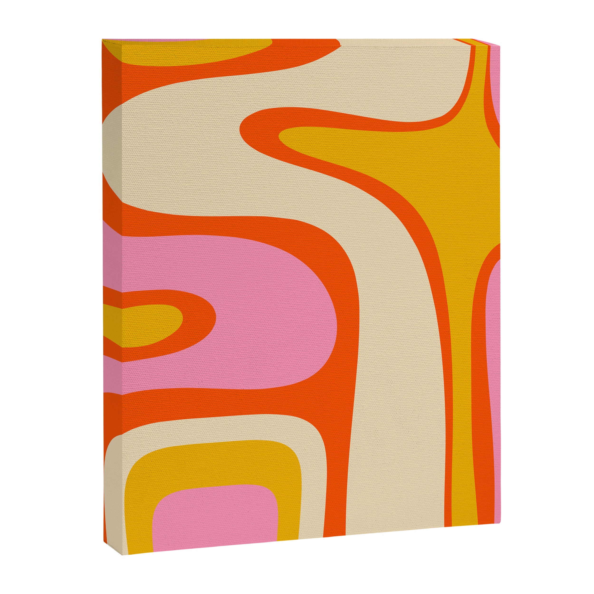 Retro Abstract Copacetic Pattern Pink Orange Yellow Canvas Print Gallery Image 8