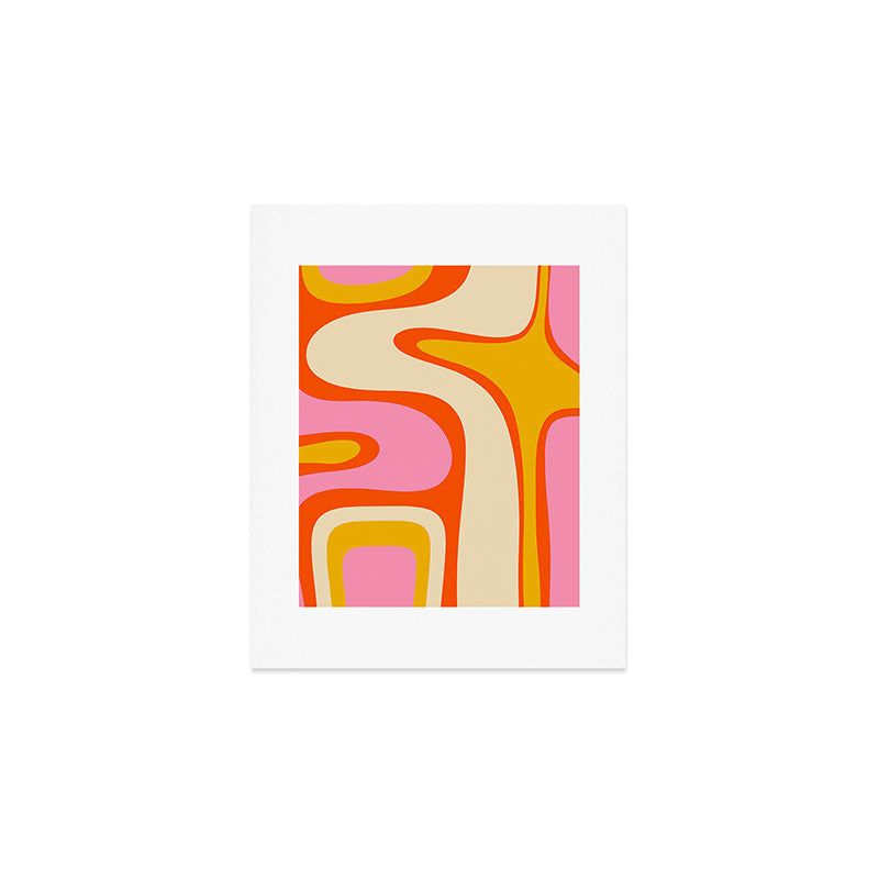 Retro Abstract Copacetic Pattern Pink Orange Yellow Art Print Gallery Image 1