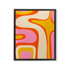 Retro Abstract Copacetic Pattern Pink Orange Yellow Framed Canvas Print Gallery Image 8