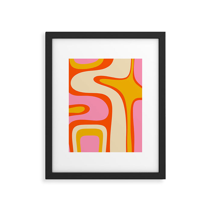 Retro Abstract Copacetic Pattern Pink Orange Yellow Framed Art Print Gallery Image 1