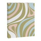 Retro Abstract New Groove Swirl Pattern Soft Sage Green Light Blue Canvas Print Gallery Image 8