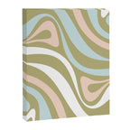 Retro Abstract New Groove Swirl Pattern Soft Sage Green Light Blue Canvas Print Gallery Image 8