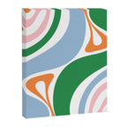Retro Abstract New Groove Trippy Boho Pattern Green Baby Blue Orange Pink White Canvas Print Gallery Image 8