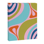 Retro Abstract New Groove Trippy Boho Pattern Multicolored on Pink Canvas Print Gallery Image 8
