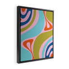 Retro Abstract New Groove Trippy Boho Pattern Multicolored on Pink Framed Canvas Print Gallery Image 2