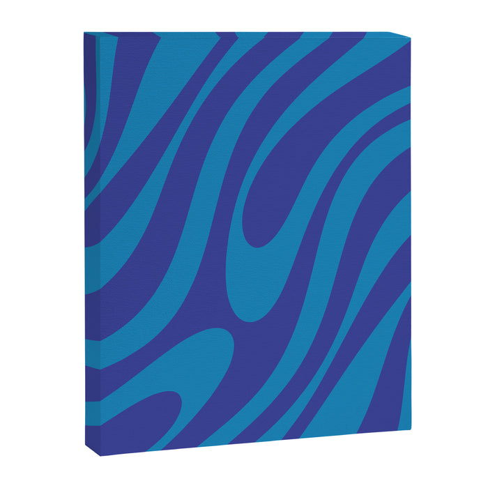 Retro Abstract Pattern Wavy Loops Contemporary Pop Art in Bold Blue Canvas Print Gallery Image 1