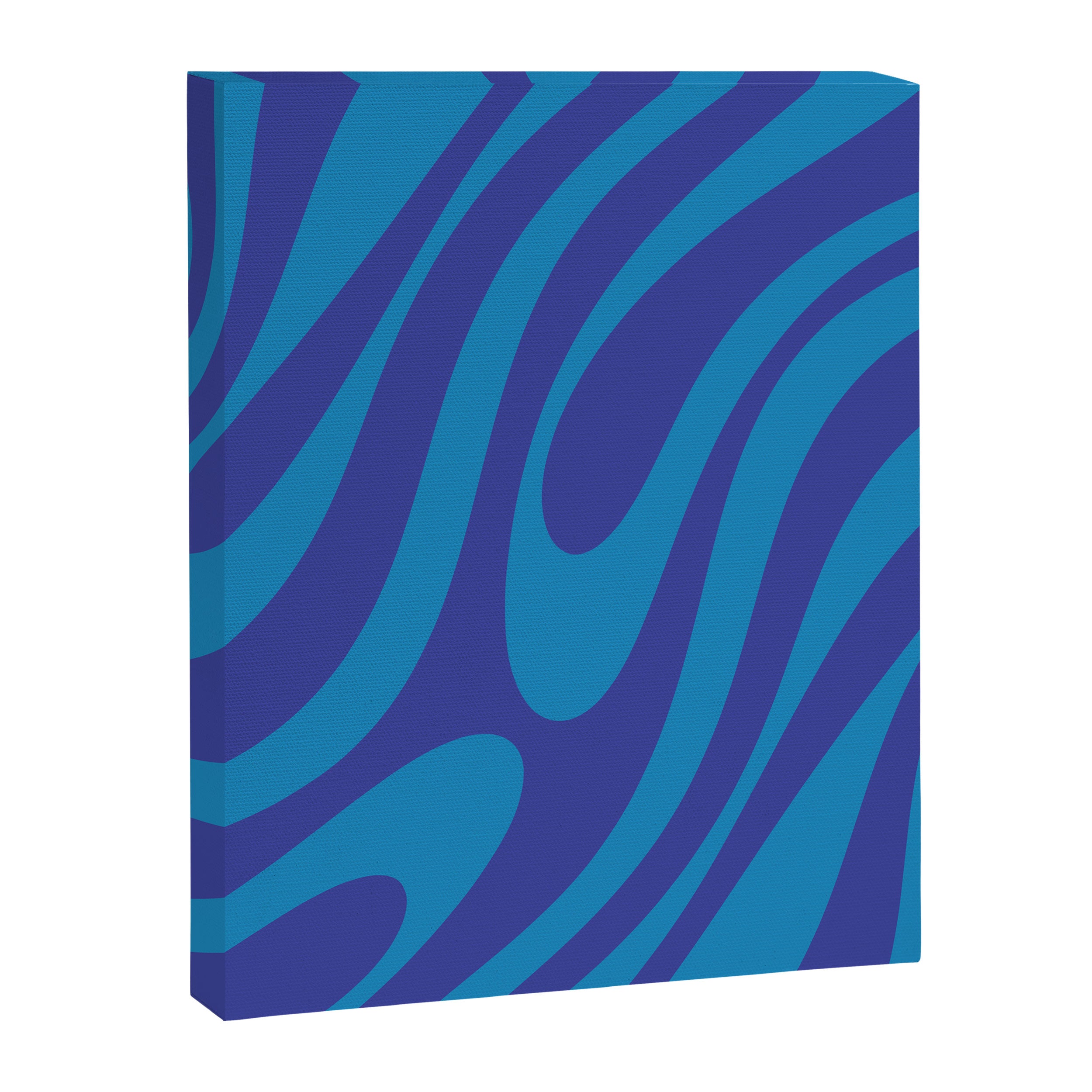Retro Abstract Pattern Wavy Loops Contemporary Pop Art in Bold Blue Canvas Print Gallery Image 8