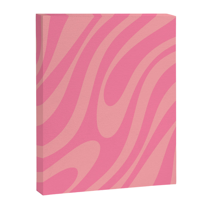 Retro Abstract Wavy Loops Pattern in Pretty Pink Canvas Print Gallery Image 1